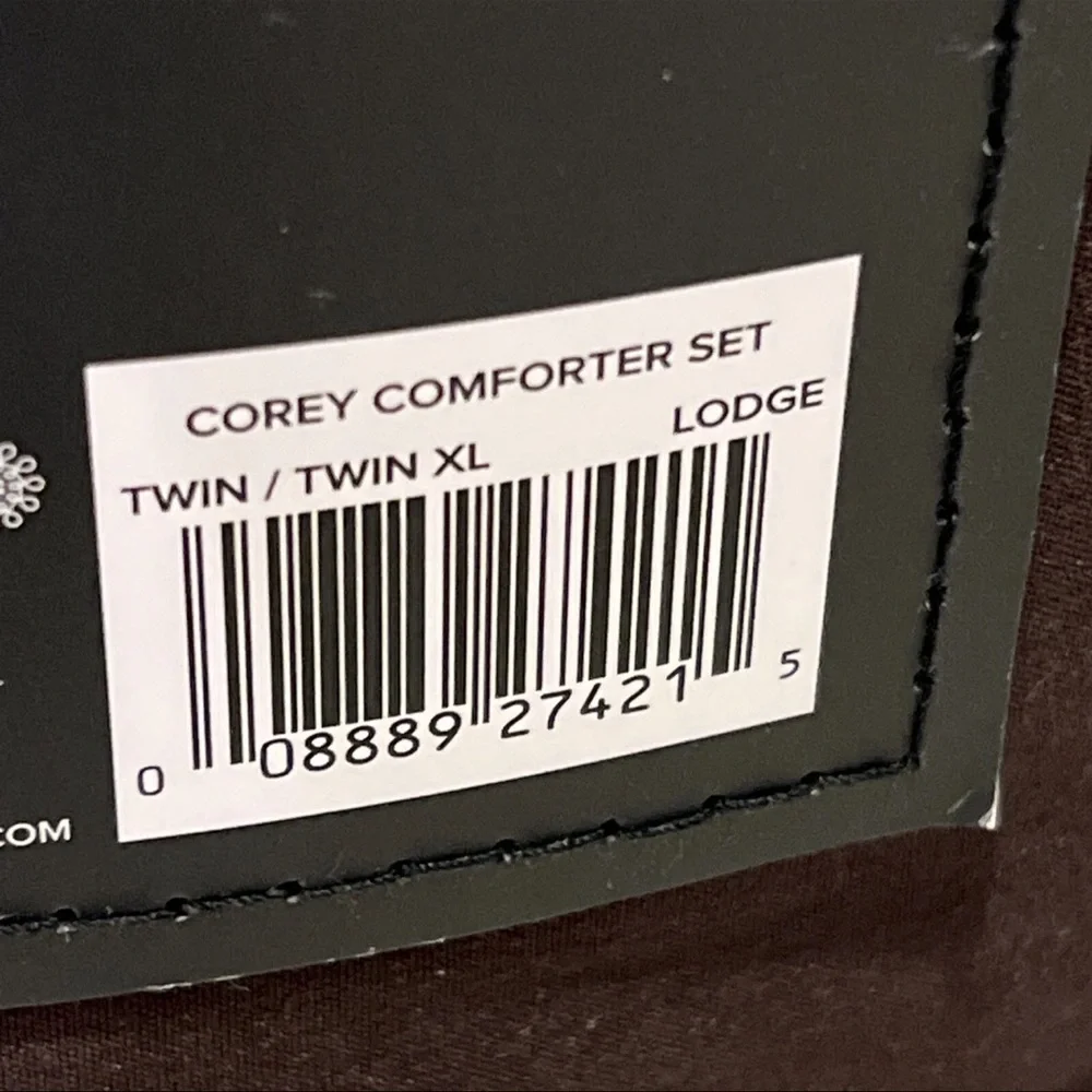 Ugg Corey Twin/Twin XL Comforter Set 68X90 1Sham 26X20 Lodge(Brown) Oeko Tex NEW